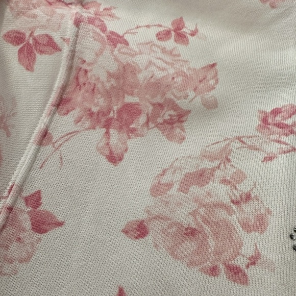 NWT 🌸PINK x LoveShackFancy🌸 Pink & White Oversized Signature Sweatshirt Size S - Picture 10 of 15
